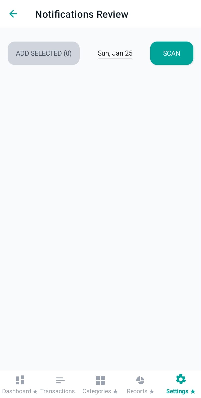 Notifications Review header controls