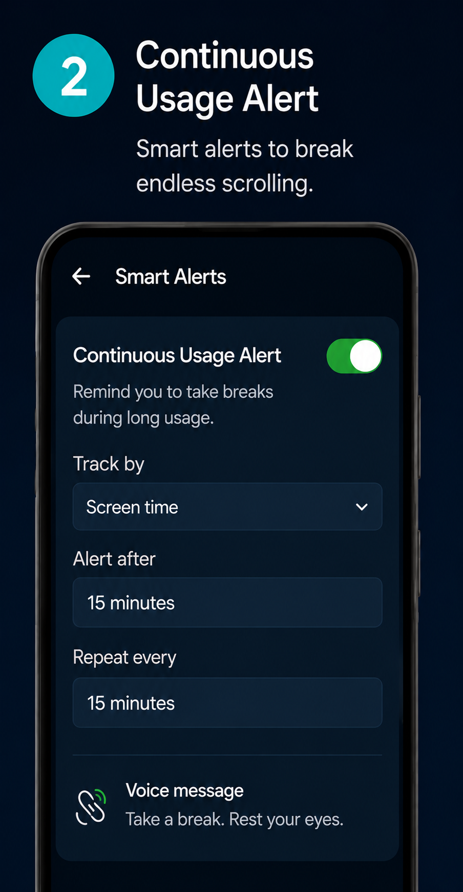 WellSight continuous usage alert setup